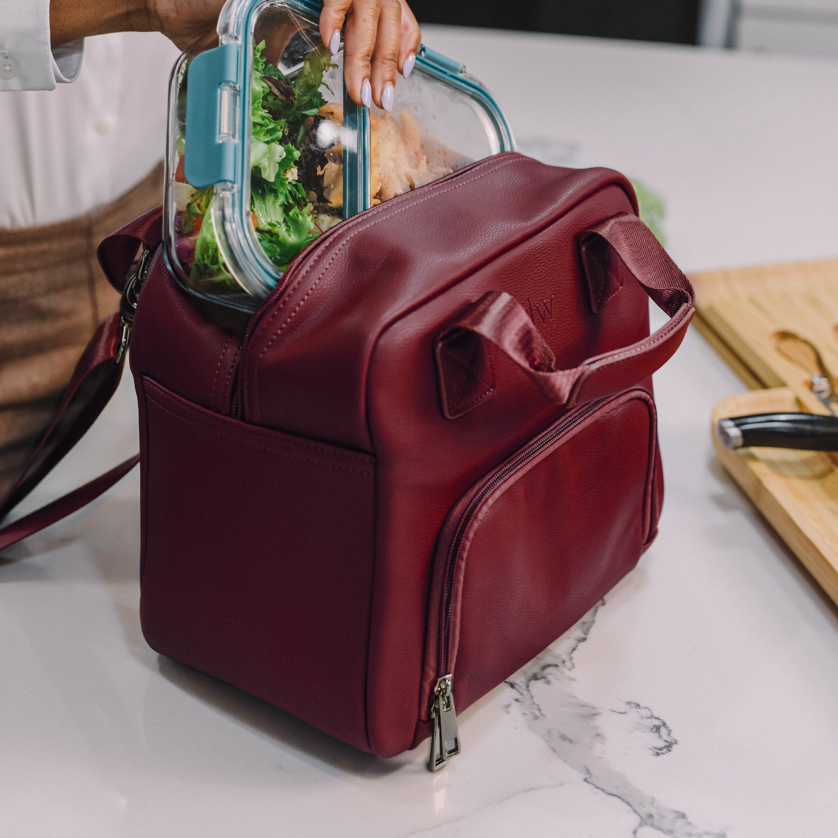 Sorrel Dark Red Luxury Lunch Bag - T|W Tote
